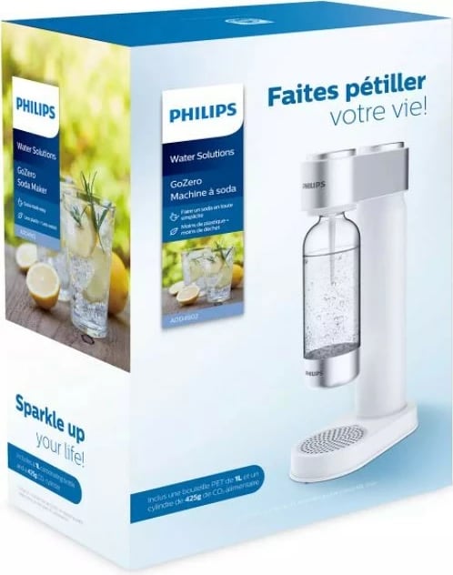 Saturator uji Philips GoZero ADD4902WH/10, 1L, inox, bardhë