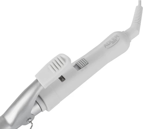 Figaro për flokë, Adler, AD 2105, 19mm, qeramikë, 25W, PTC ngrohje e shpejtë, me furçë, e bardhë/argjend