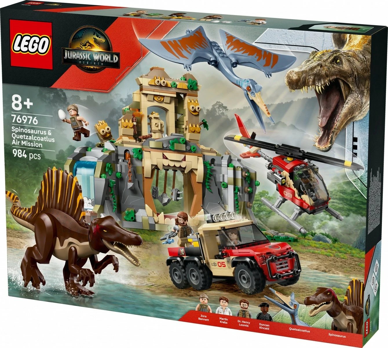 Set LEGO Jurassic World 76976 Air Mission me Spinosaurus dhe Quetzalcoatlus, 984 pjesë