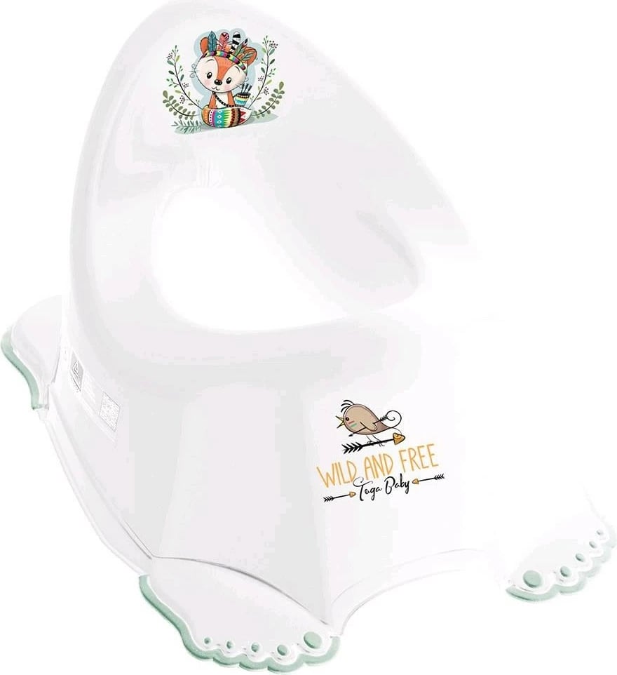 Qenare fëmijësh, TEGA, Wild & Free Fox, me muzikë, shpinore e lartë, bazë antirrëshqitëse, 38x23x25 cm, e bardhë