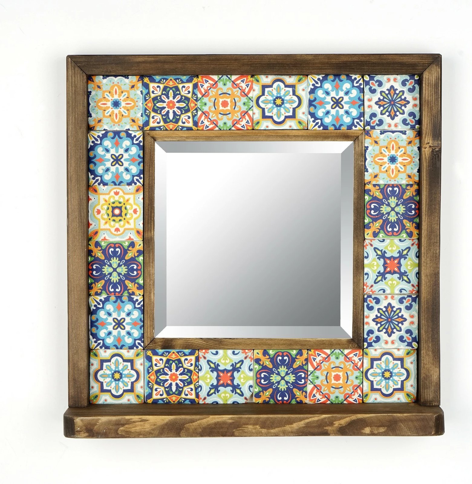 Pasqyrë Hanah Home, Sto016, kornizë druri pishe, shumëngjyrëshe