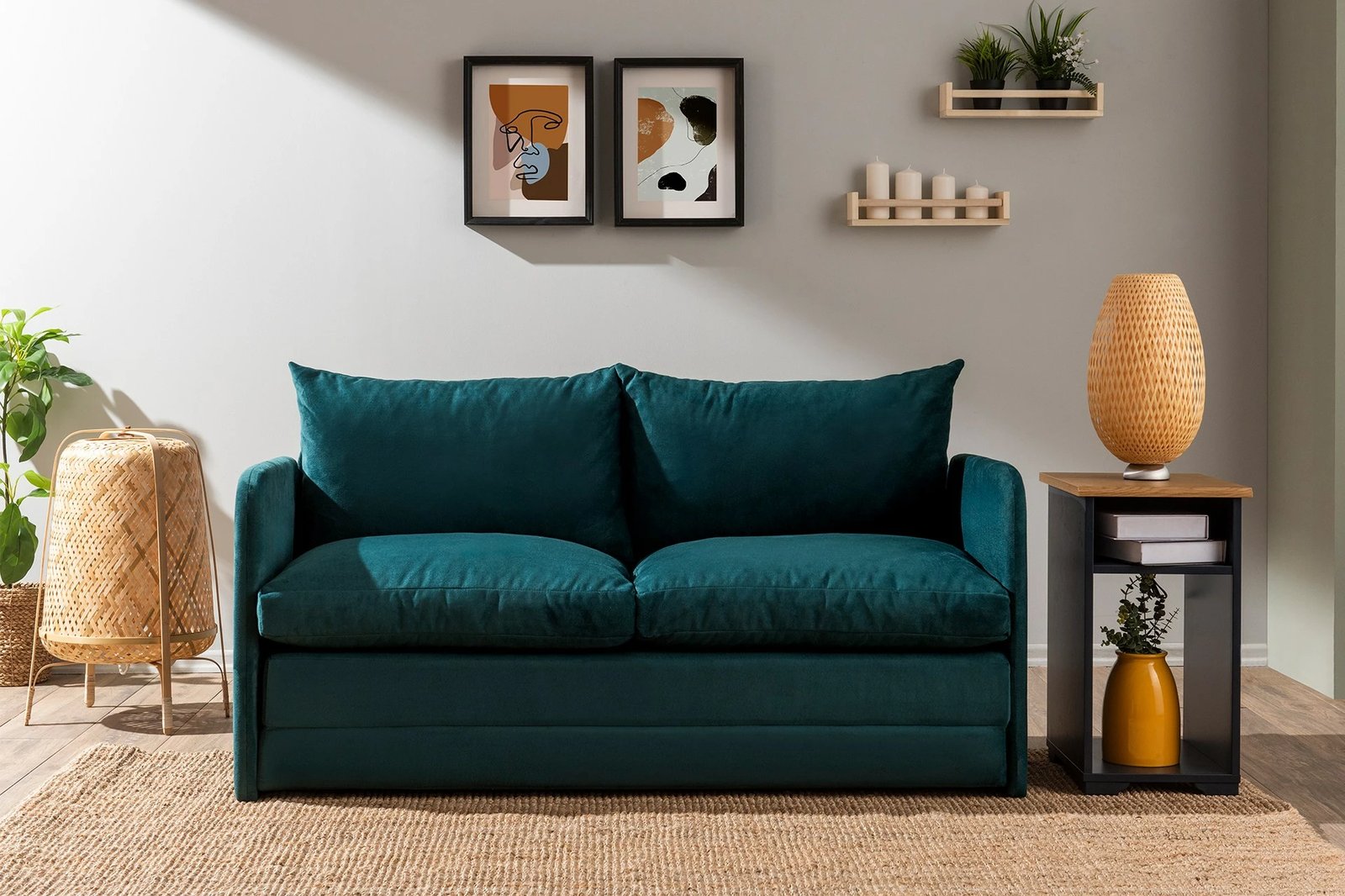 Divan-krevat dy ulës, ngjyrë jeshile petrol, Saga XL, Atelier del Sofa