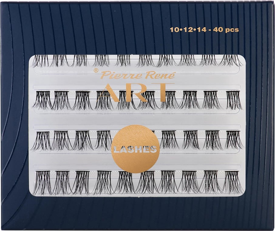 Qerpikë të ndarë Pierre Rene Art Perfection Lashes për femra, të zinj, 40 copë