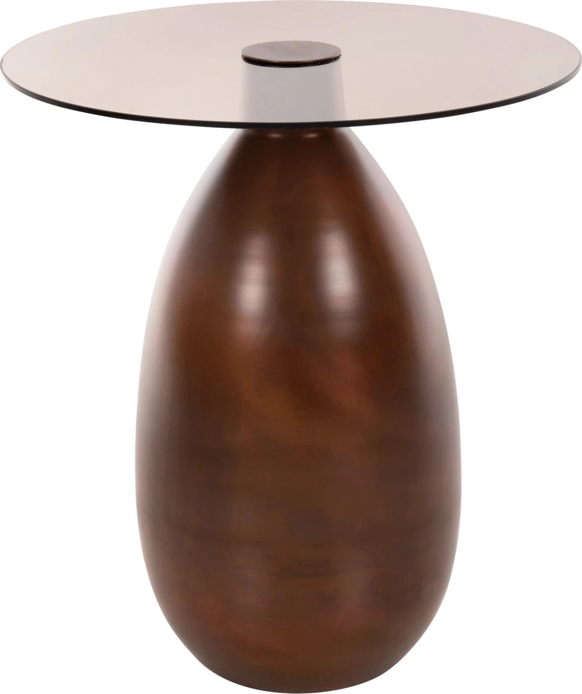 Tavolina anësore 2 copë REGEN FH9666 metal në ngjyrë bakri me sipërfaqe qelqi Φ44 & Φ40 cm