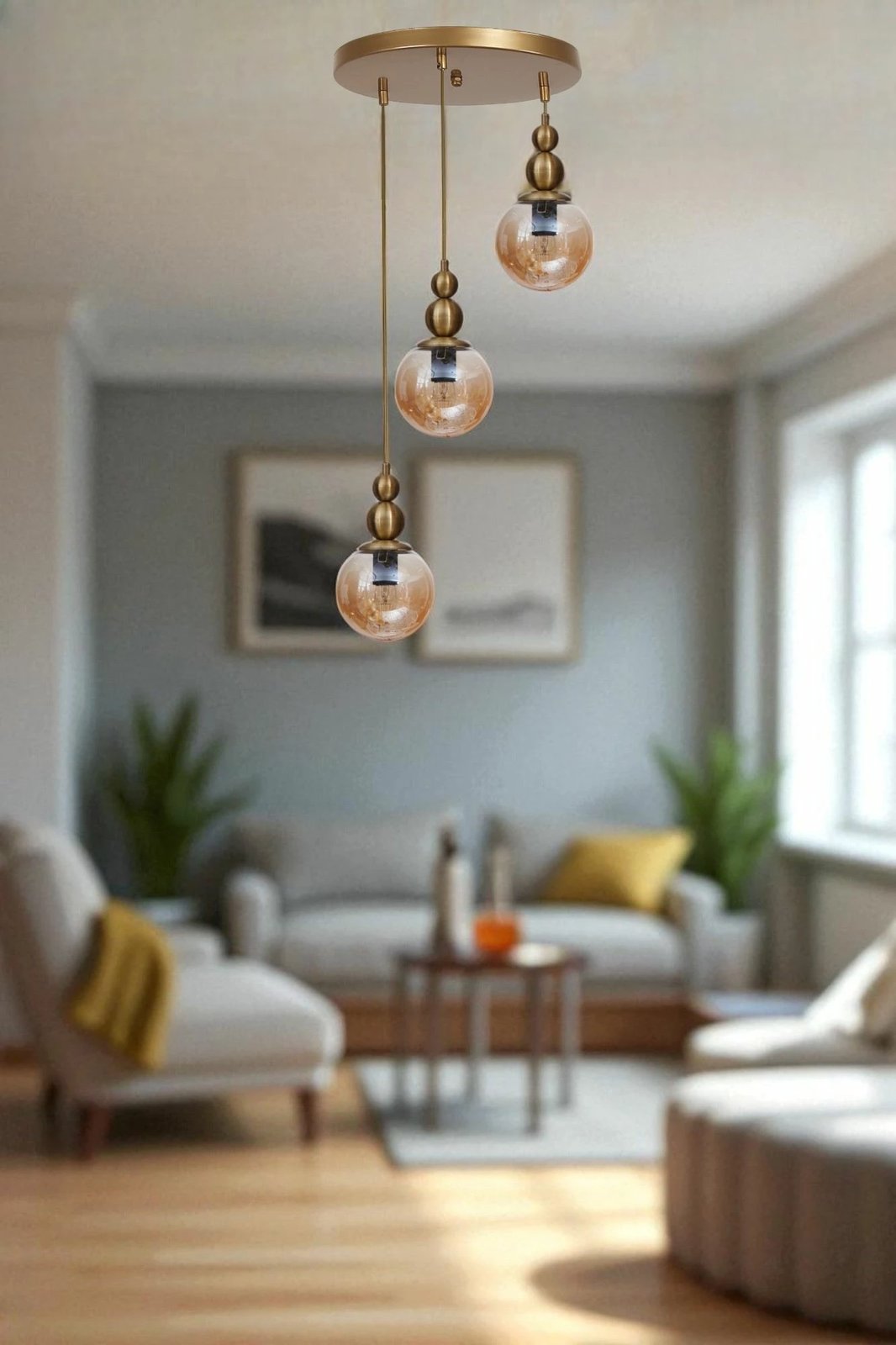 Llambë tavani Opviq, ngjyrë mjaltë dhe ari, 9051-3