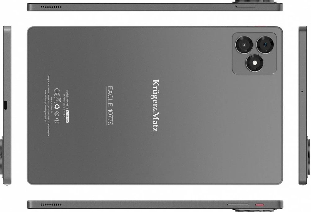 Tablet, Kruger & Matz EAGLE 1077 KM1077 10.1" IPS, Android 15, 4GB/64GB, LTE, Graphite
