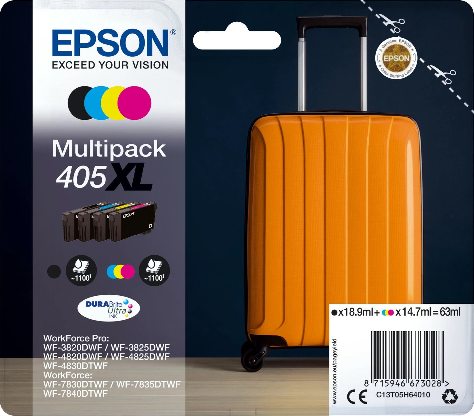 Multipack 4-ngjyra Epson 405XL DURABrite Ultra