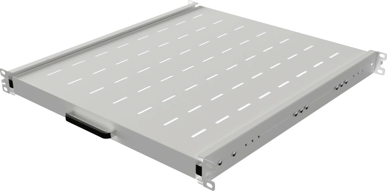 Raft tërheqës për kabinet RACK 19", Lanberg, AK-1021-S, 1U, thellësi 500 mm, ngarkesë 35 kg, gri RAL 7035