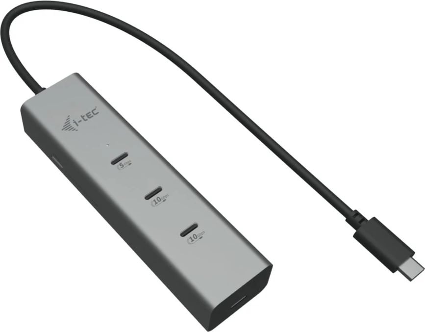 USB-C hub I-Tec D I-TEC, 5 porta, 85W, argjendtë