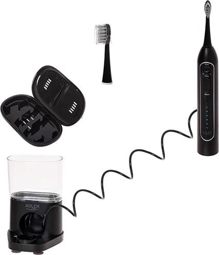 Furçë dhëmbësh sonike me irigator 2-në-1, Adler AD 2180, depozitë 500 ml, USB-C, e zezë