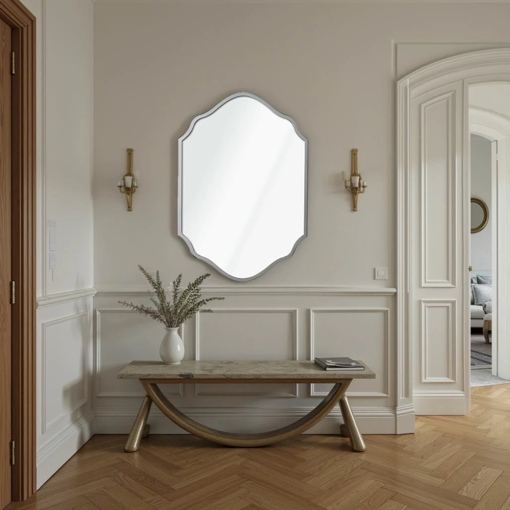 Pasqyrë dekorative Skye Decor, Starlit, 30x45cm, argjend