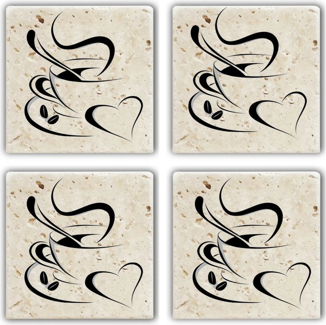 Set nënshkallash prej guri natyral, shumëngjyrëshe, 4 copë, Hermia, TBA7436502929991