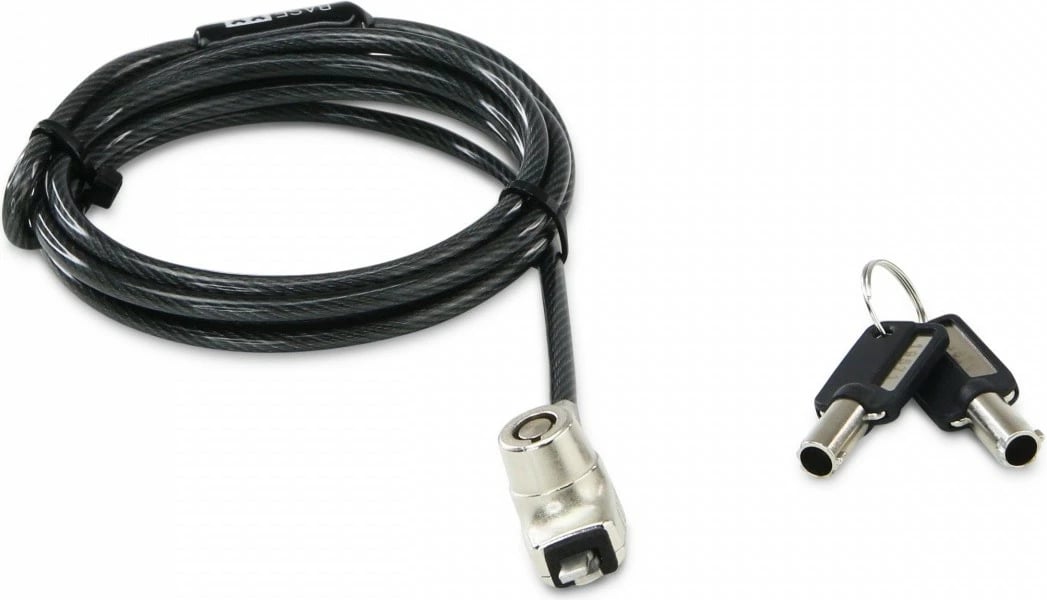 Kabllo sigurie për laptop DICOTA BASE XX, D31939, me çelës, 1.5m, e zezë/argjendtë