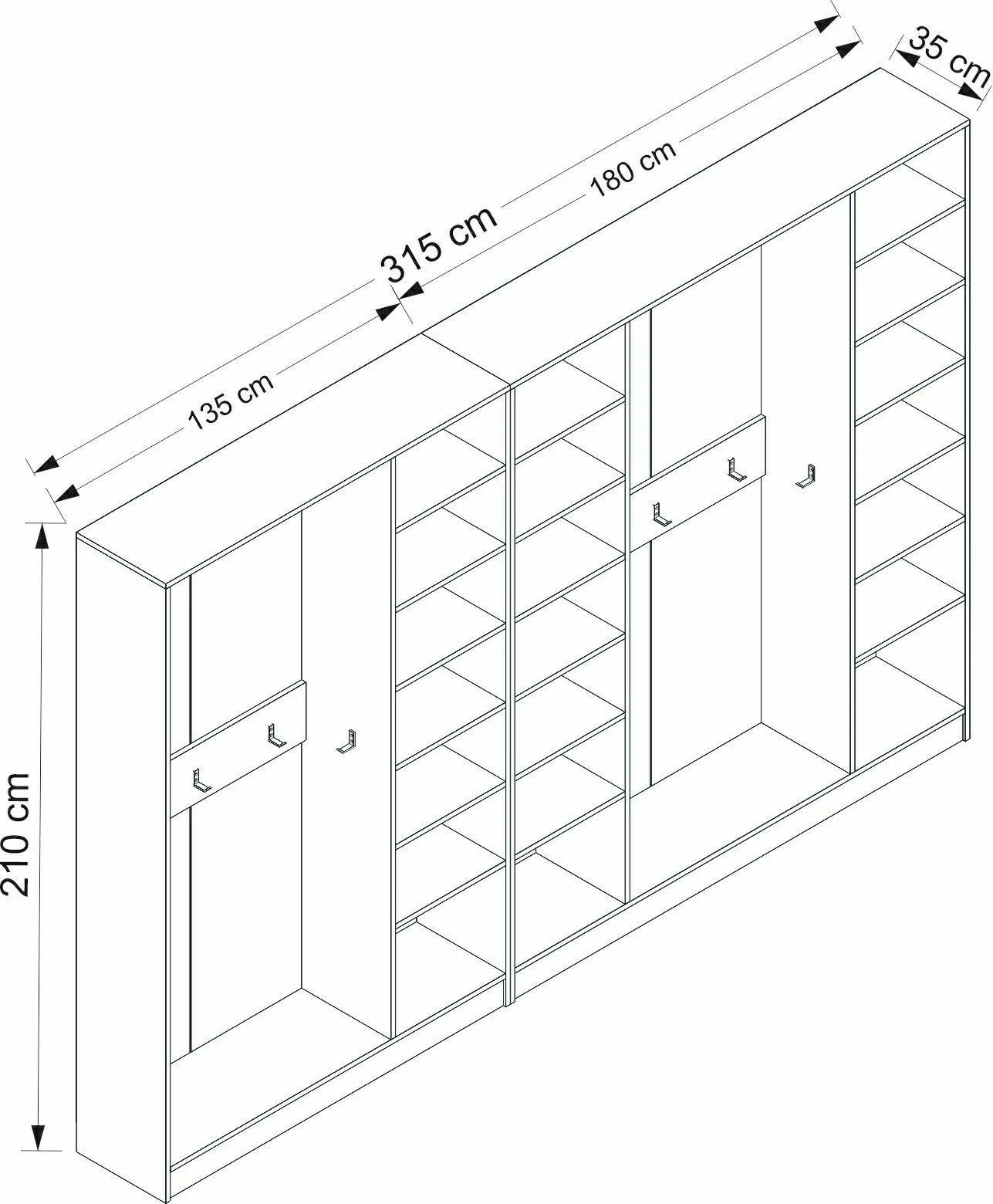 Stendë korridori Skye Decor, e bardhë, Noah - 8238, set me 8 pjesë