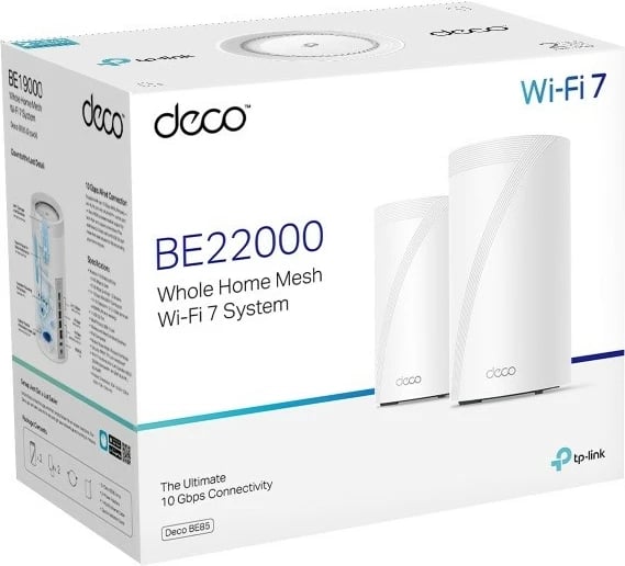 Kasë rrjeti TP-LINK Deco BE85, Wi-Fi 7, 2-pack, Bardhë