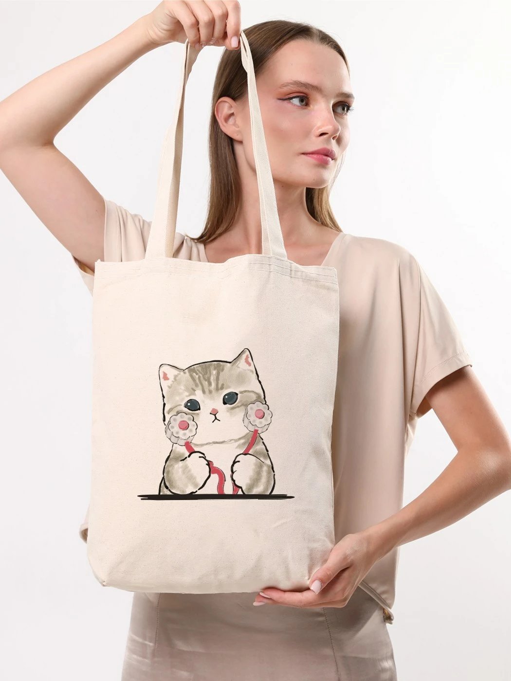 Qese tote Zoozie Bags, krem, 1613