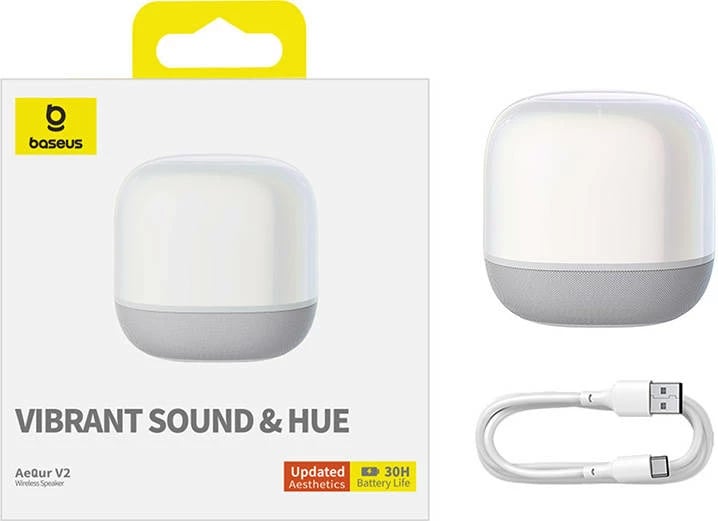 Altoparlant wireless Baseus AeQur V2, Bluetooth, i bardhë