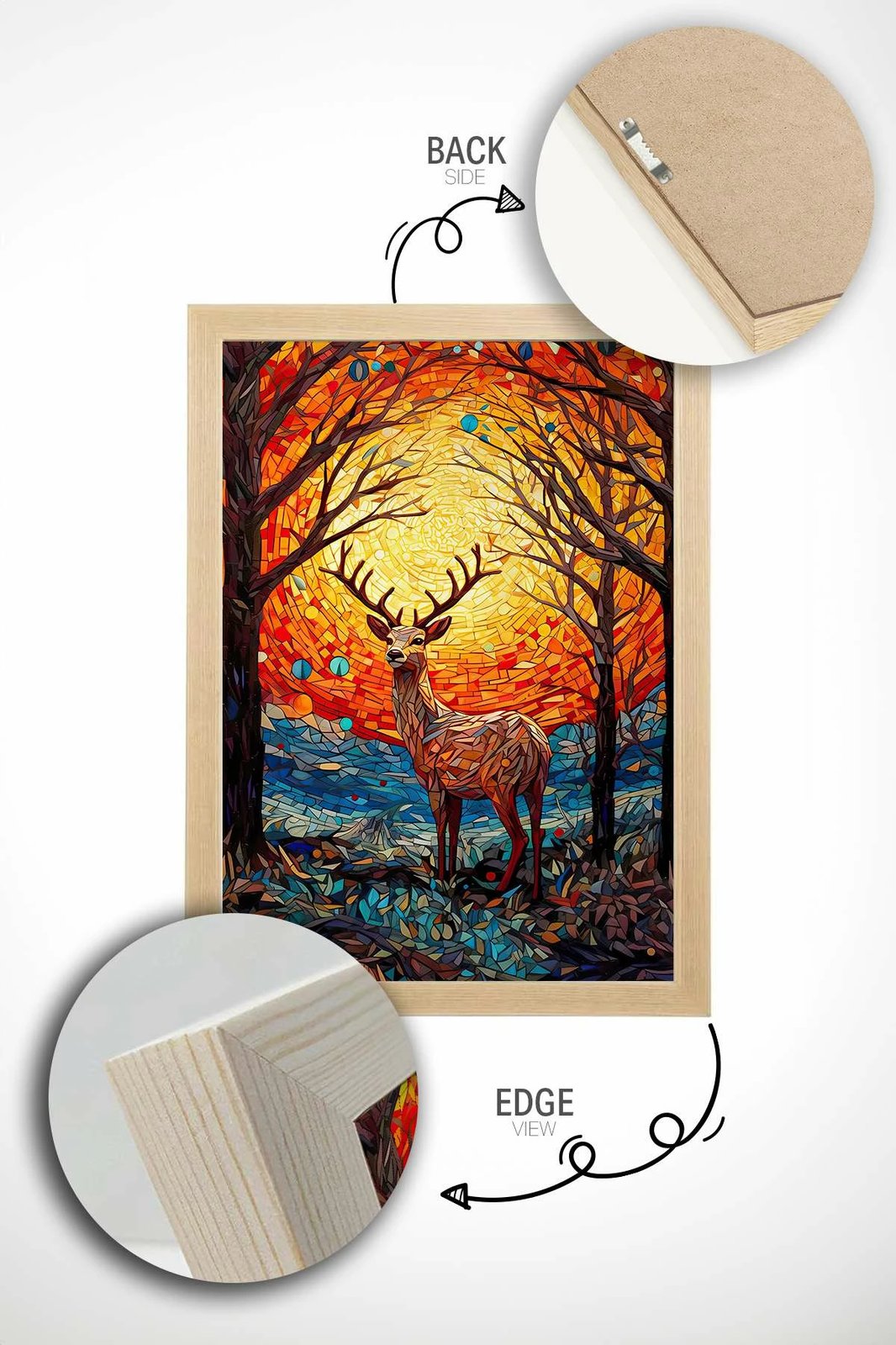 Pikturë dekorative me kornizë, shumëngjyrëshe, Wallity, Mscartmdl4, 33x48cm