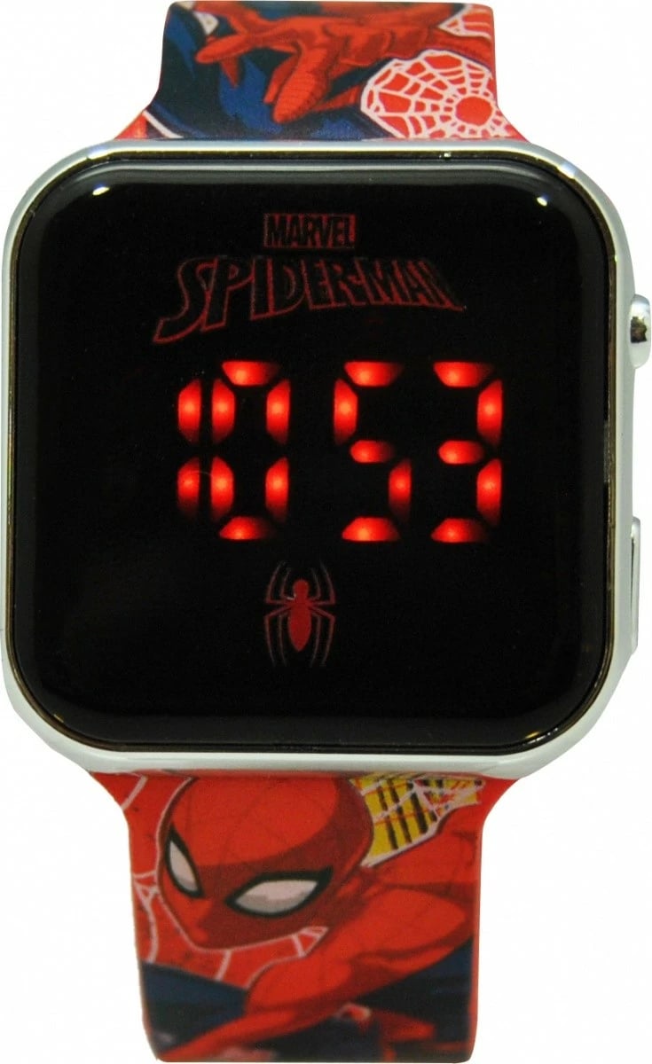 orë dore LED, Kids Euroswan Spiderman SPD4800, kalendar digjital, për fëmijë 6+, PVC, e kuqe
