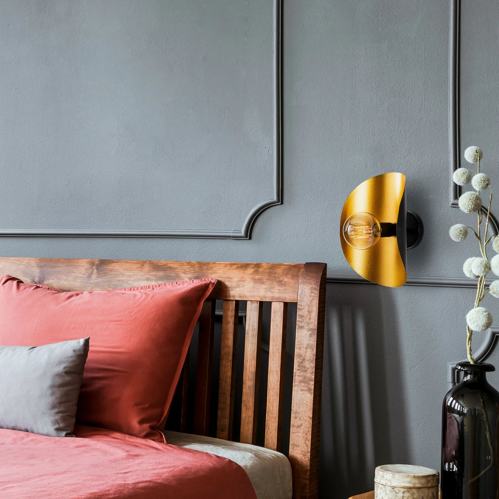 Llambë muri Opviq, Sivani - MR - 839, e zezë dhe e artë Llambë muri Opviq, Sivani - MR - 839, e zezë dhe e artë