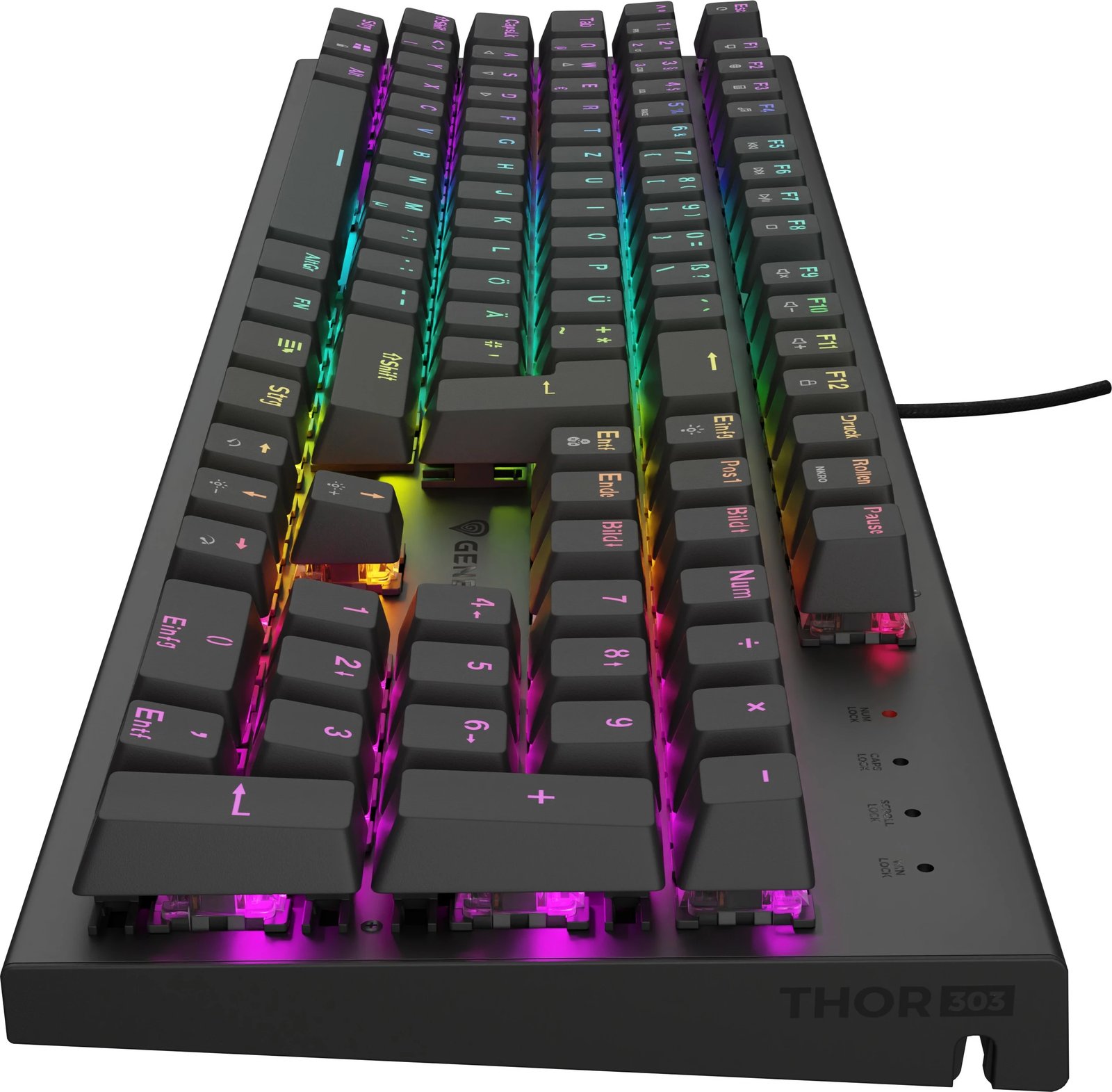 Tastierë gaming Genesis THOR 303 brown, mekanike, RGB, QWERTZ, e zezë