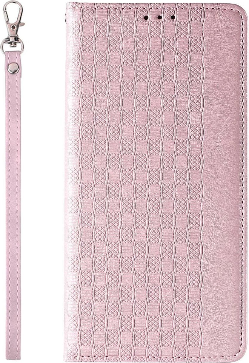 Mbështjellës Hurtel Magnet Strap Case për iPhone 14 Pro, portofol, qëndrim, rozë