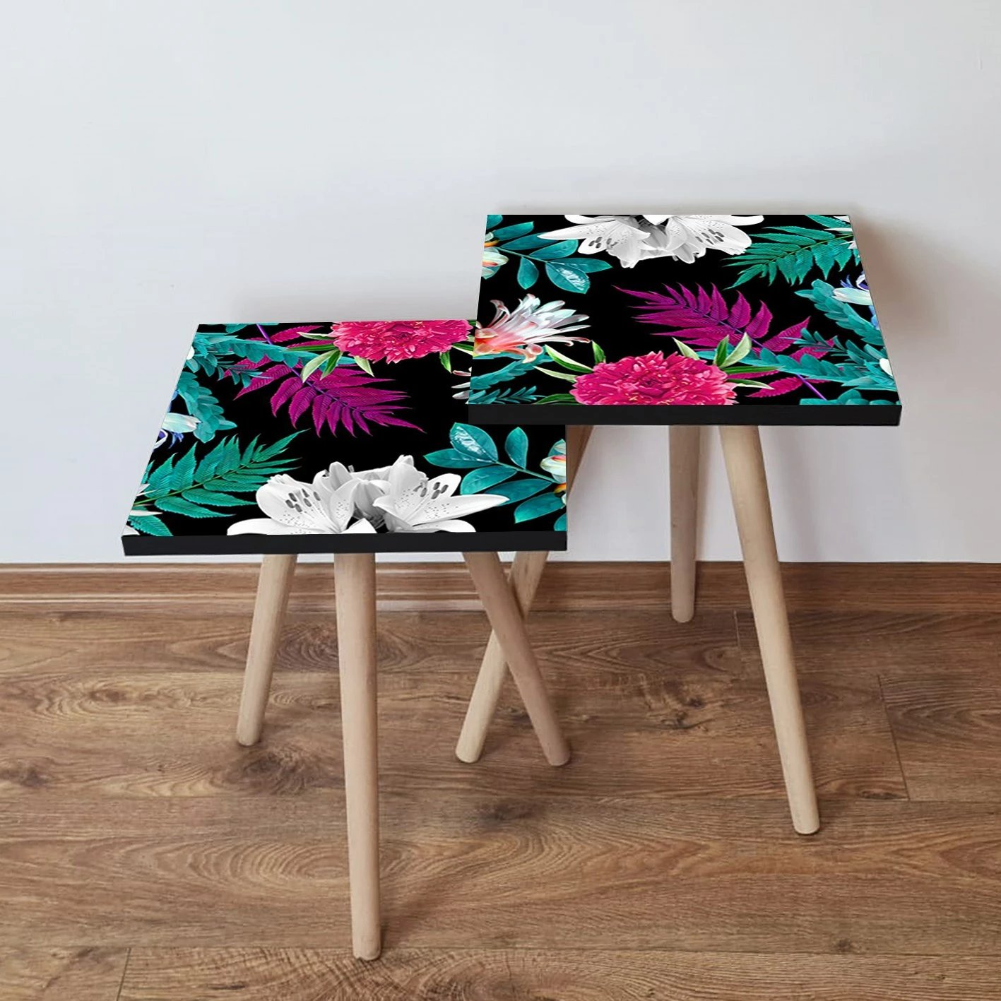 Set tavolinash të mbivendosura, dizajn shumëngjyrësh, Skye Decor, 2Shp190, 2 copë