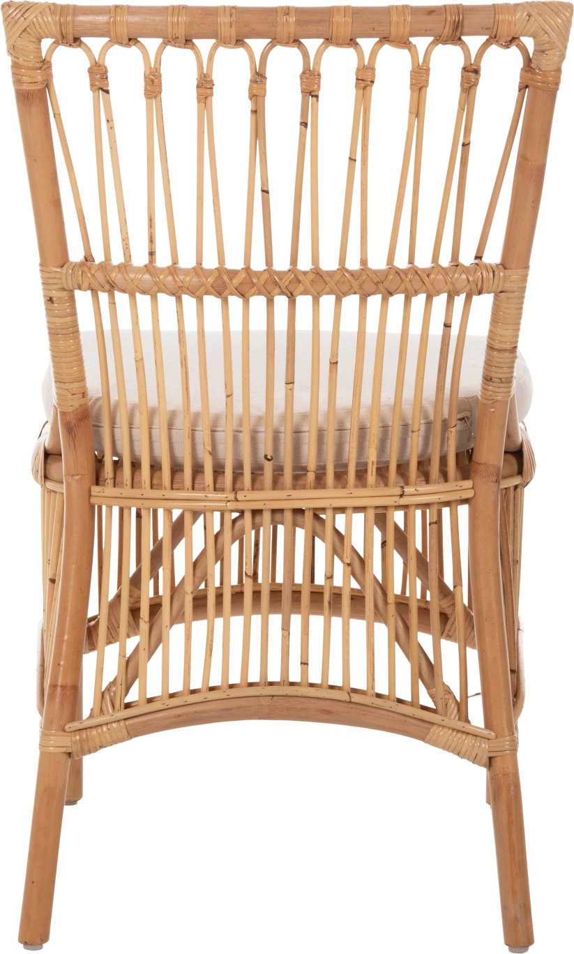 Karrige për ngrënie THALIN FH9834 rattan ngjyrë natyrale-jastëk ngjyrë bardhë 53x58x91Hcm