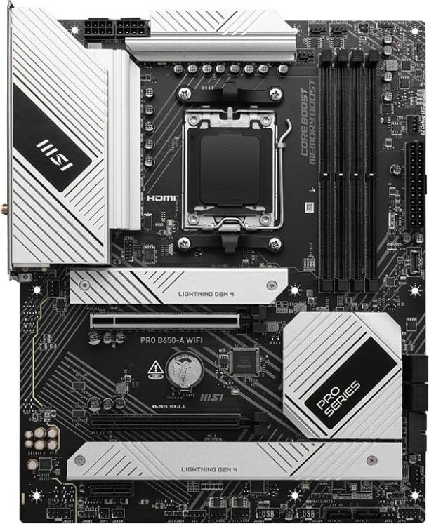 Pllakë amë MSI PRO B650-A WIFI, Socket AM5, DDR5, ATX, e zezë