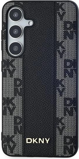 Mbështjellës DKNY Leather Checkered Mono Pattern MagSafe për Samsung Galaxy S24, i zi