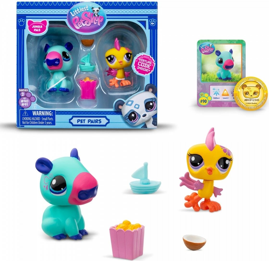 Set figurina Littlest Pet Shop Tm Toys LPS00620, 2 copë, me aksesorë, shumëngjyrëshe