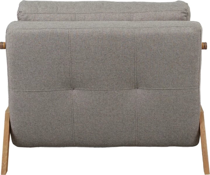 Poltronë-krevat Fancy, material stof, ngjyrë bezhë, këmbë natyrale, 95x98x70cm