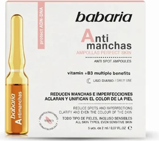 Ampula kundër njollave Babaria Anti-Spots, uniseks, 5x2ml