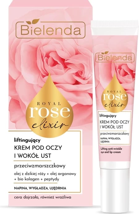 Krem lifting kundër rrudhave për sy dhe gojë Bielenda Royal Rose Elixir për femra, 15ml