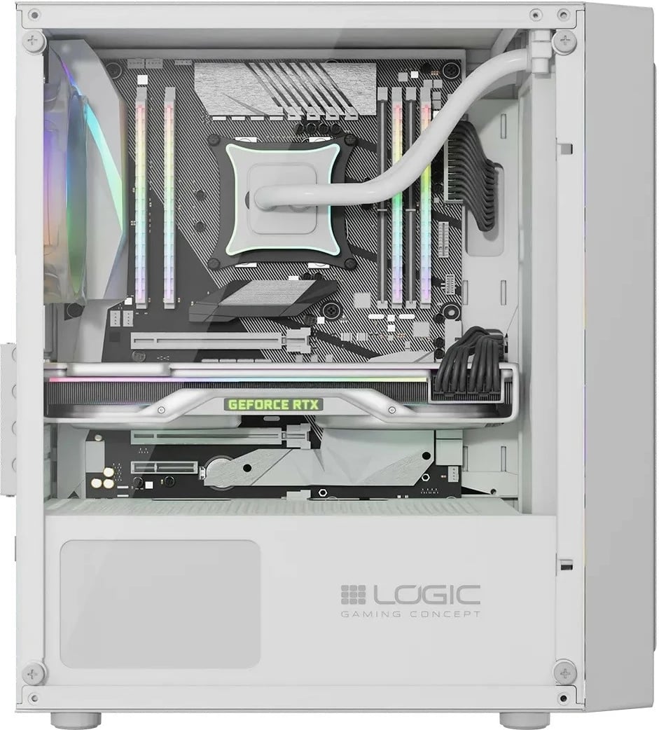 Kasë Logic Concept Atos ARGB Mini, Micro ATX, e bardhë Kasë Logic Concept Atos ARGB Mini, Micro ATX, e bardhë