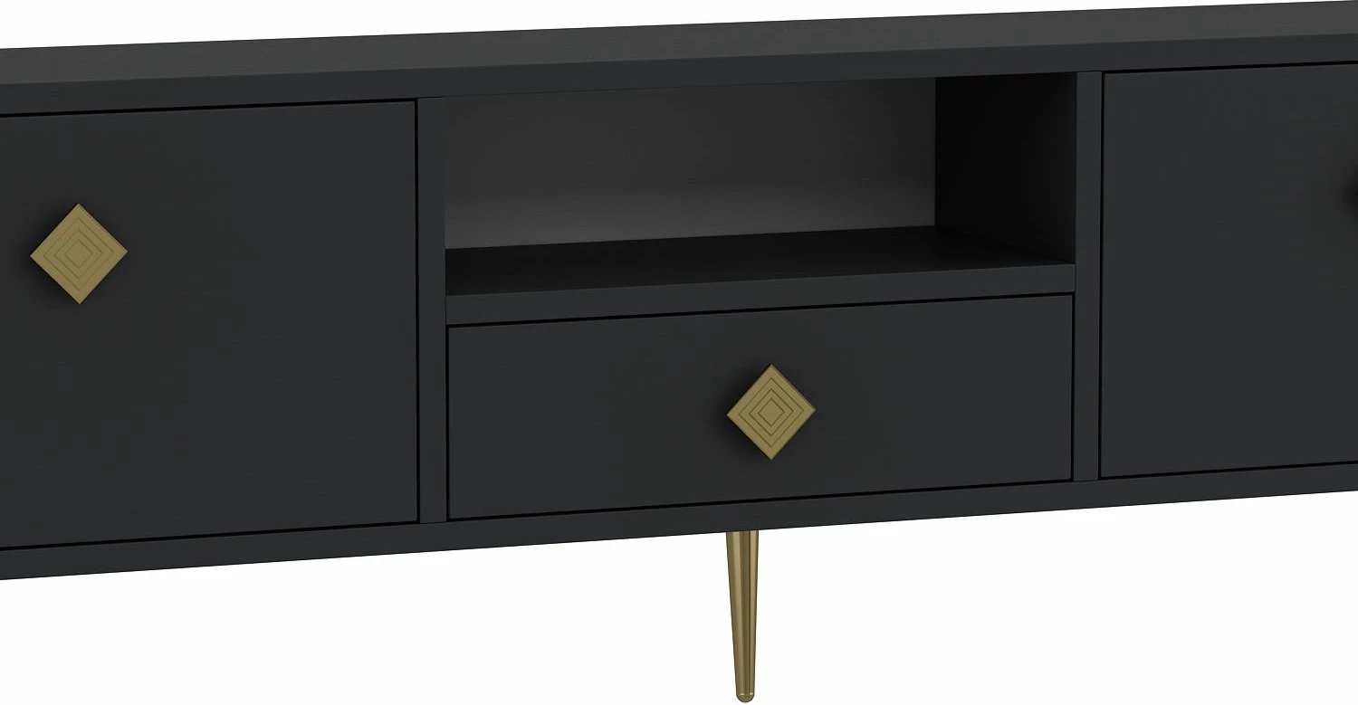 Komodë TV, ngjyrë antracit dhe ari, Skye Decor, 1308-DROP-1