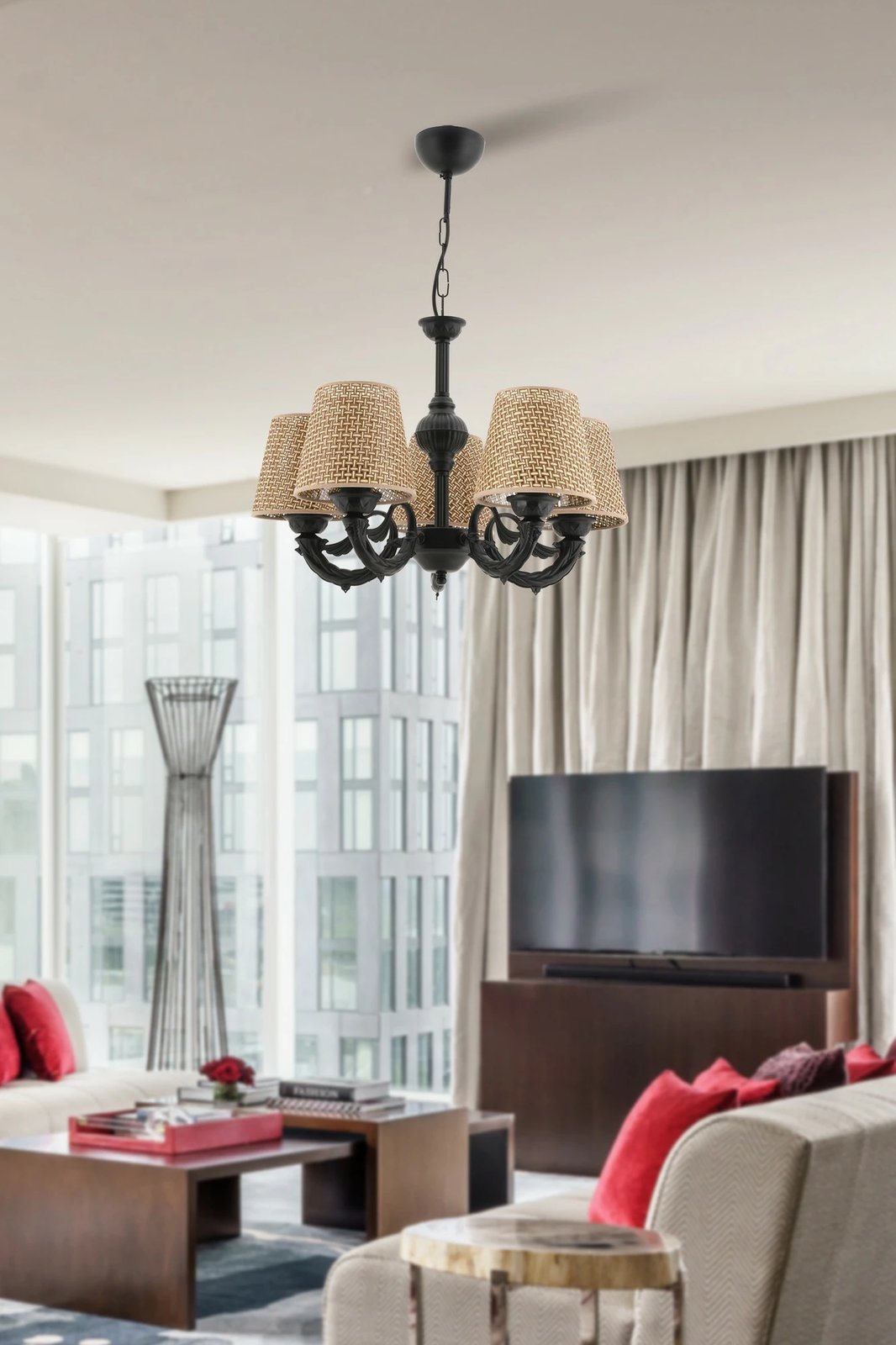 Llambë tavani Opviq Fiona Hazeran, natyrale, e zezë