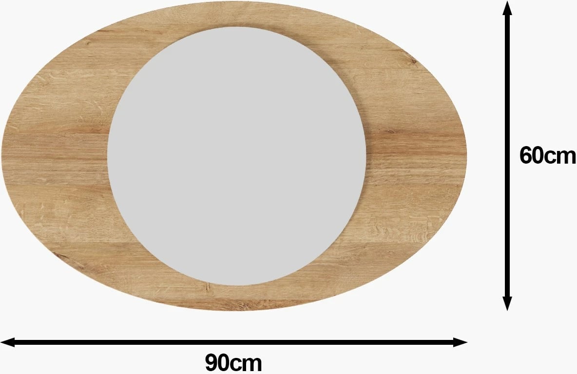 Pasqyrë dekorative, ngjyrë lisi Sapphire, Skye Decor, 60x90x2.2cm