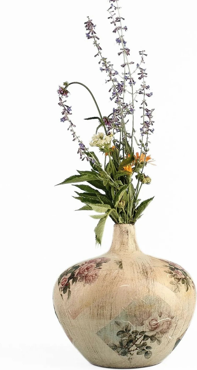 Vazo dekorative, multingjyrëshe, Evila Originals, YL689, 19x18.5cm