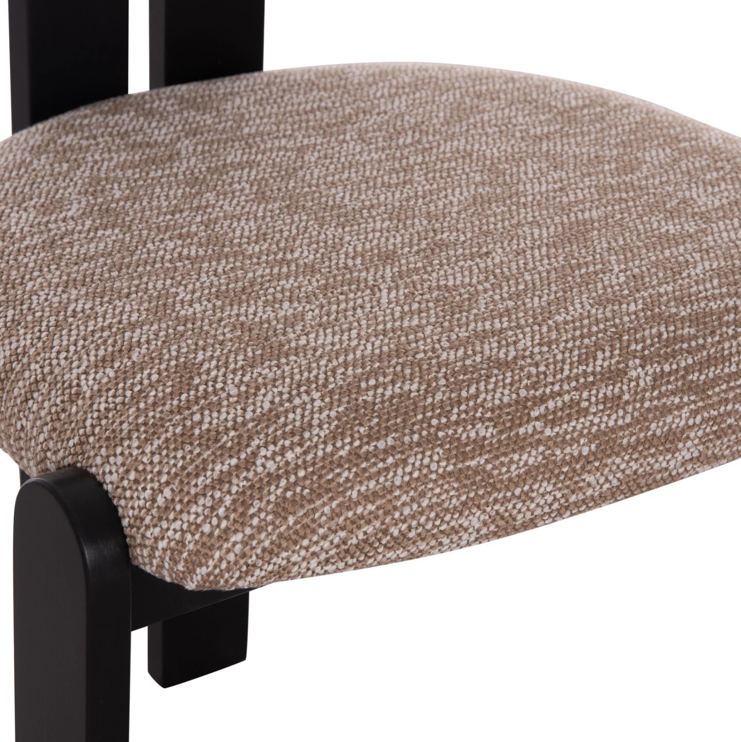 Karrige ngrënieje KARVO, set prej 2 copë, stof kafe, dru i zi, 57x50x78.5cm