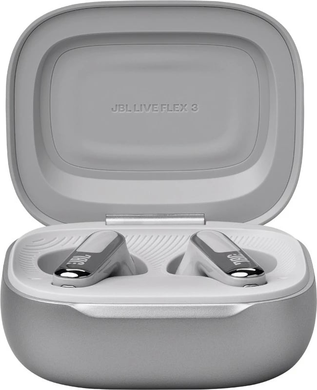 Kufje JBL LIVE FLEX3 wireless, Bluetooth 5.2, me kuti karikimi, silver Kufje JBL LIVE FLEX3 wireless, Bluetooth 5.2, me kuti karikimi, silver