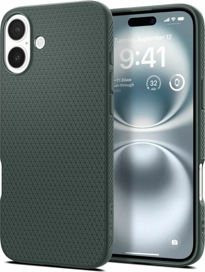Mbështjellës Spigen Liquid Air për iPhone 16, Gjelbër