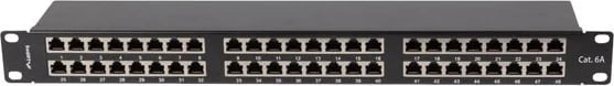 Paneli i Patch-it Lanberg PPSA-1048-B, 19" 1U kat. 6A ekranuar FTP me 48 porta, ngjyrë e zezë
