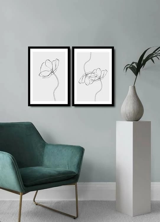 Pikturë dekorative me kornizë MDF (2 copë), Wallity, 2Psctcız-008