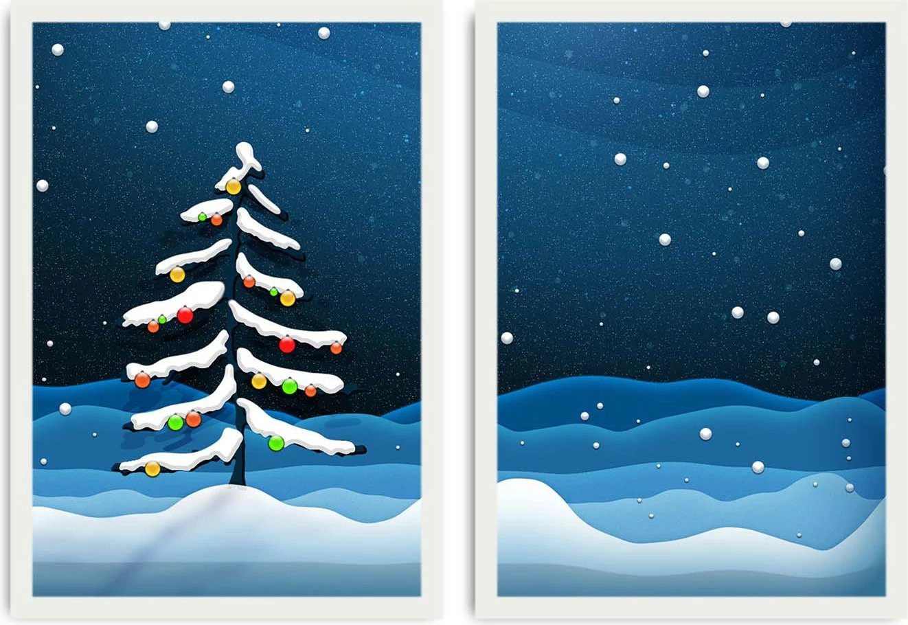 Pikturë dekorative me kornizë MDF (2 copë), Wallity, 2PBCTNOEL-06