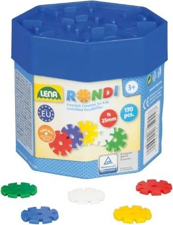 Set lodrash ndërtimi Lena Rondi Blocks, 170 pjesë, plastikë, shumëngjyrëshe