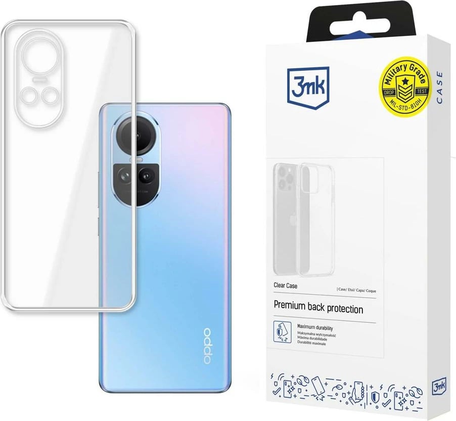 Mbështjellës 3mk Clear Case për Oppo Reno 10/Pro, Transparent