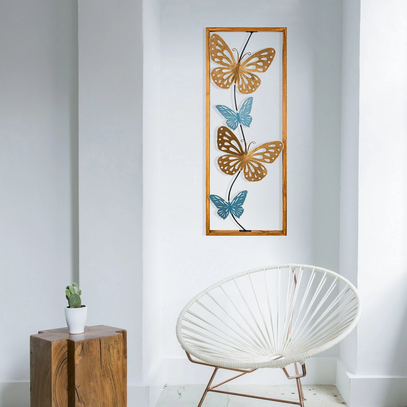 Aksesor dekorativ metalik për mur, Wallity Nayino, shumëngjyrësh, 34x4x90cm