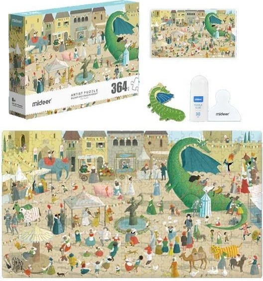 Puzzle Mideer Artist - Knights and Dragons 364 Pjesë me Pin