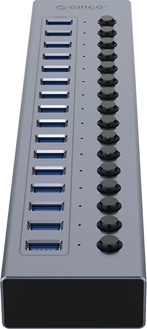 Hub USB Orico BT2U3-16AB, 16x USB-A 3.0 me çelësa, Gri